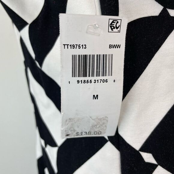 NWT Trina Turk Black and White Midi Dress Size M - Picture 5 of 8